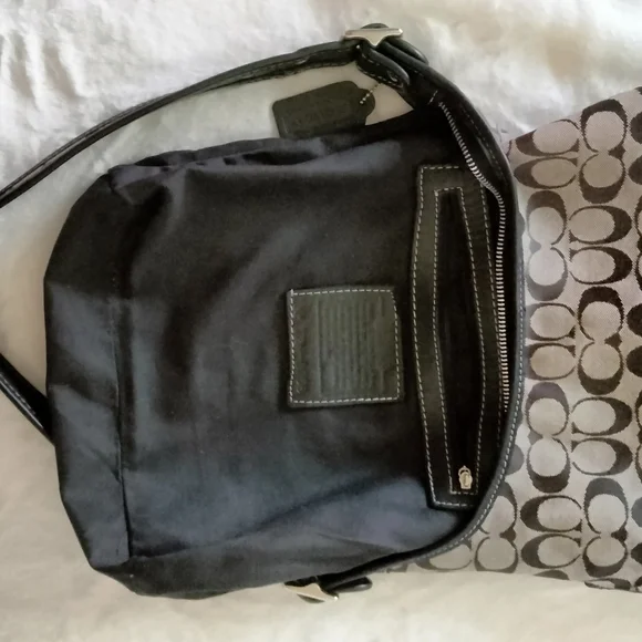 Coach Signature Patterned Black and Grey Handbag - Picture 7 of 12